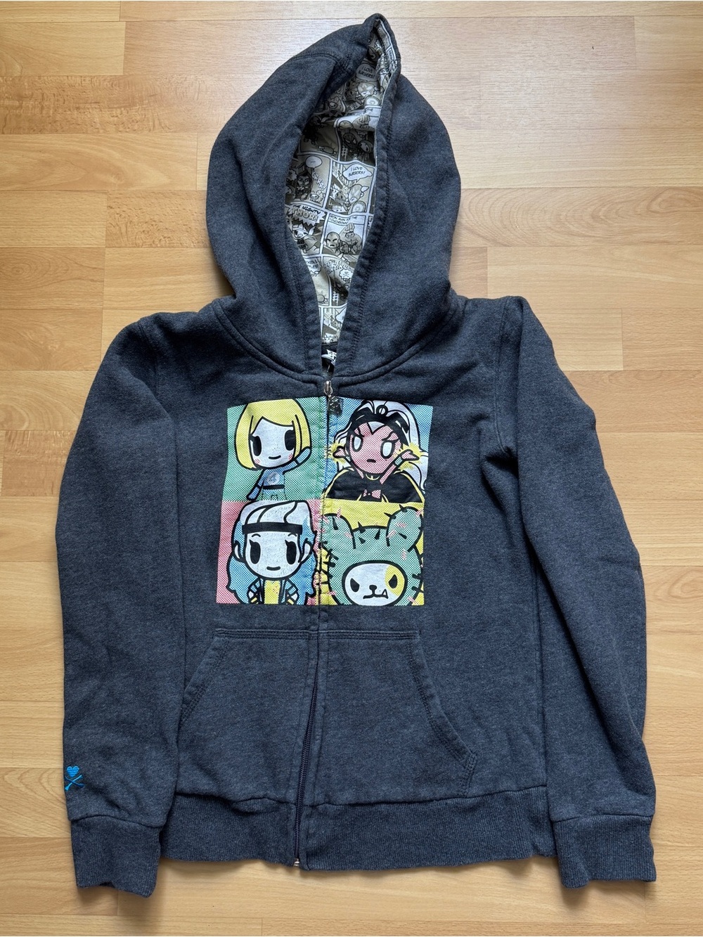 Y2K Marvel TokiDoki Full Zip Hoodie Graphic Print Women’s Size Small